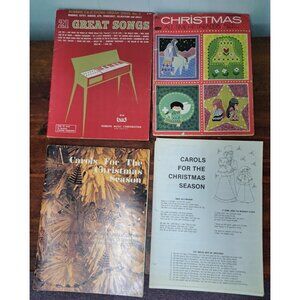 Lot of 3 Christmas Sheet‎ Music Books & 12  Loose Pages Lyrics Carols Songs